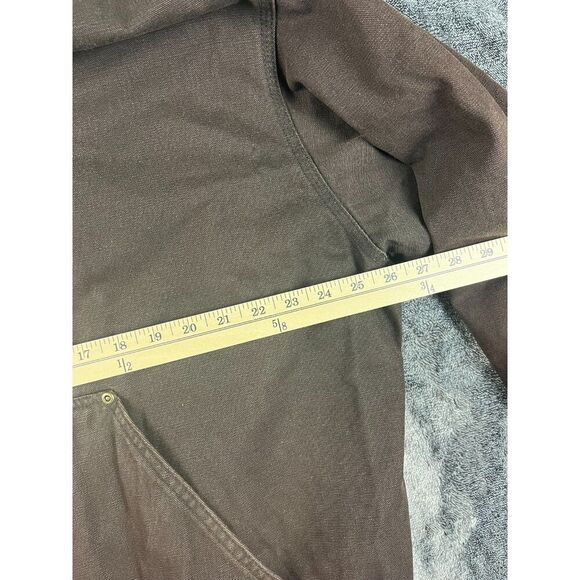 Berne Canvas Hooded Fleece Lined Full Zip Jacket Brown Men's XL Workwear - Picture 8 of 13